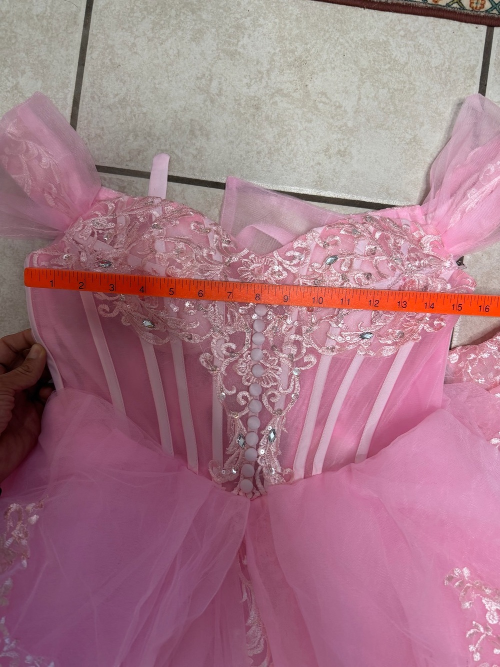 Pink Princess Ball Gown Quince Prom Cosplay Corset Dress Size 6 NWOT - Picture 10 of 16